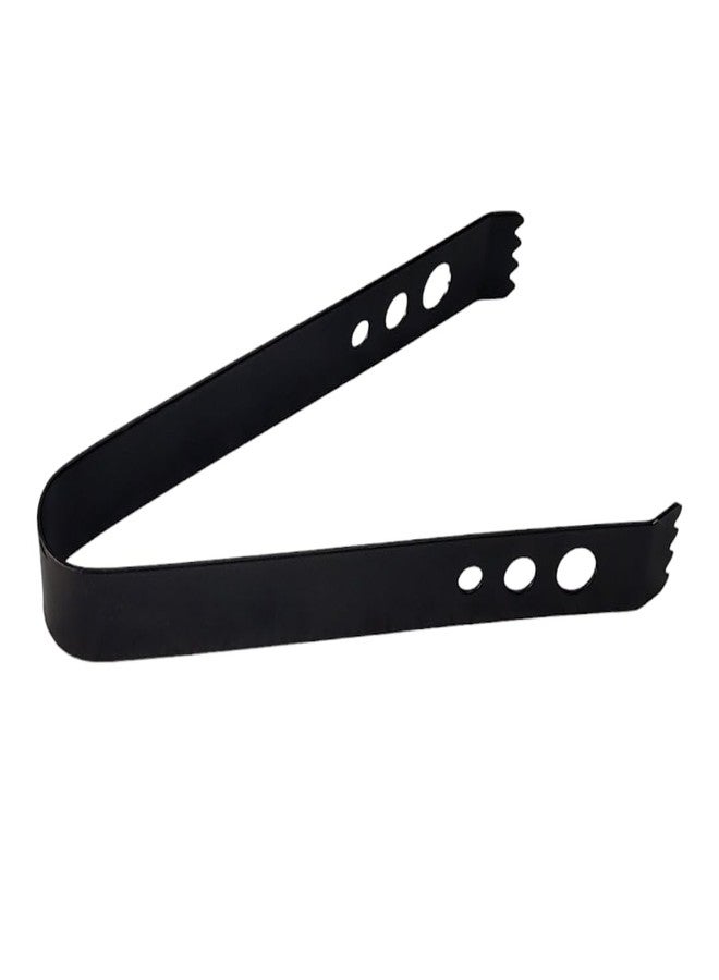 Proniks Stainless Steel Tong for Ice,Cooking Serving in Bars Restaurnt and Kitchen and Dining in Black (Pack of 1) - Image 2